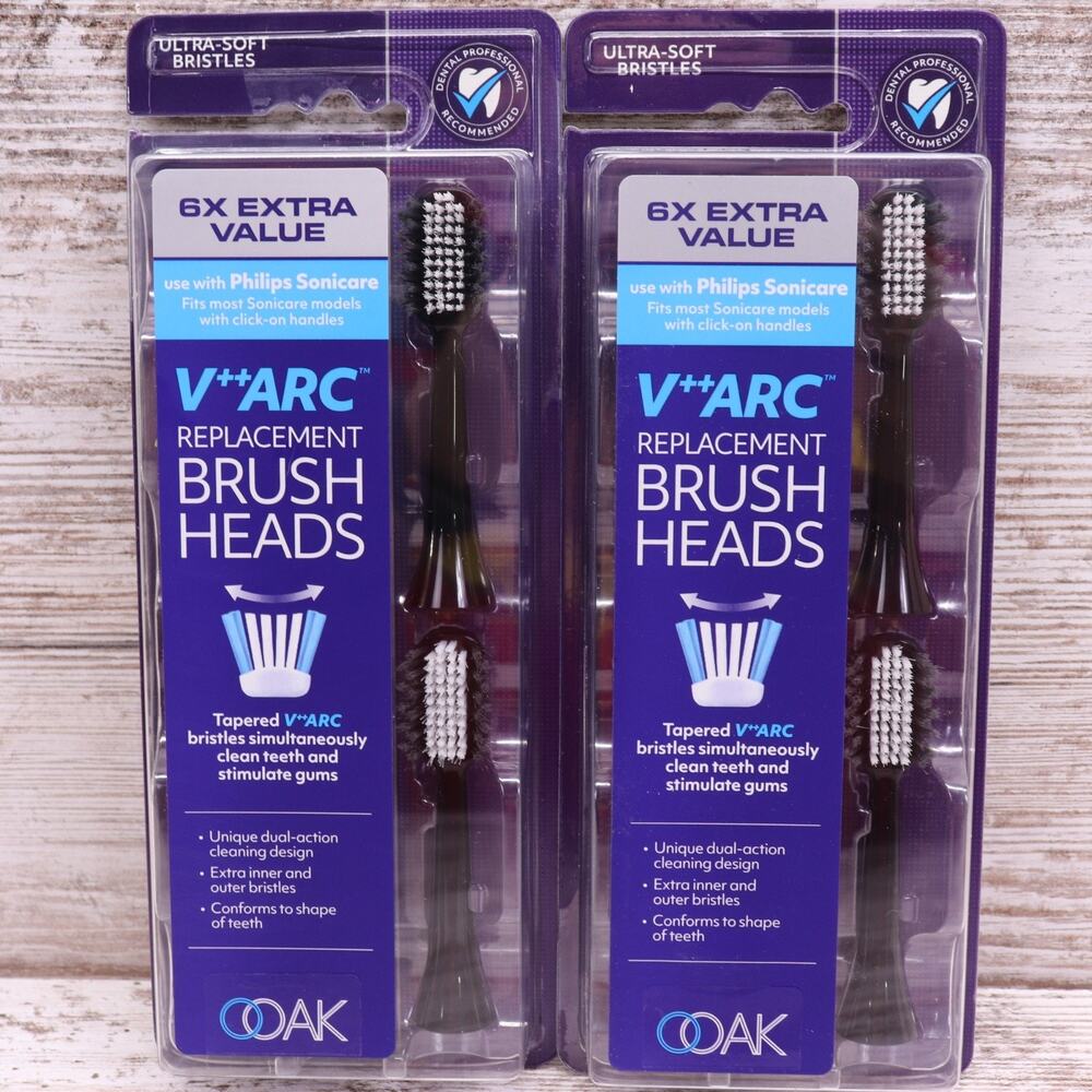 2x Ooak Philips Sonicare Replacement Ultra Soft Bristle Heads - 6 Pack V++ARC